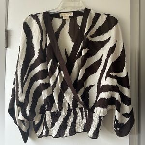 Michael Kors Silk Animal Print Blouse - image 1